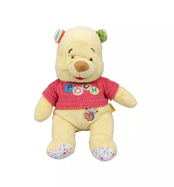 Peluche doudou Winnie l’ourson DISNEY BABY NICOTOY 24 cm pull rouge pooh abeille