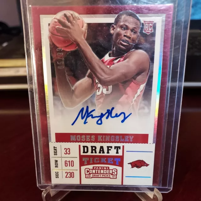 Moses Kingsley Auto RC 2017-18 Contenders Draft Picks Draft Ticket #98 #05/99