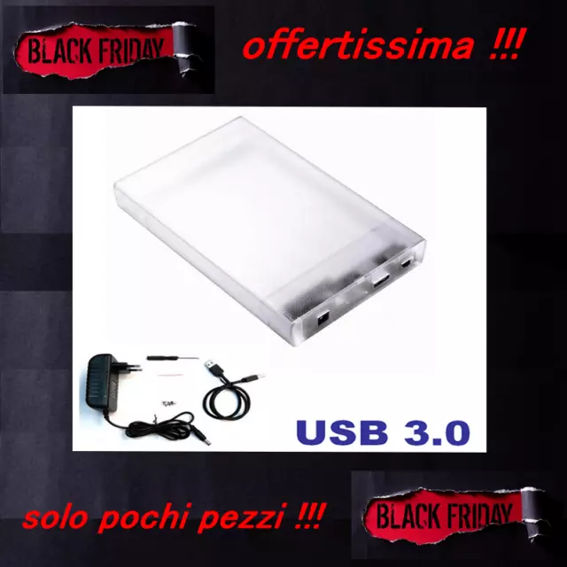 Box Contenitore Esterno HDD SSD  3,5" SATA USB 3.0 2.0 Plug & Play Alimentazione