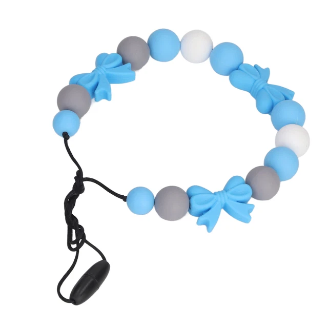 (Bleu)Collier De Dentition Jouet Pendentif Nud Délicat En Silicone Doux