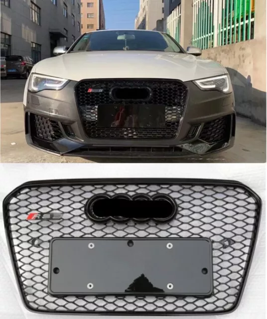 RS5 Estilo Parrilla Radiador Parrilla Frontal Negro Brillante Para Audi A5 S5 2012-2016