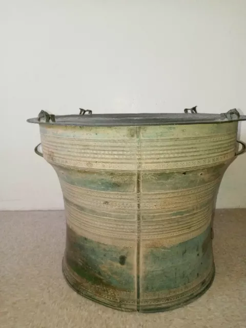RARE 17th Century Bronze Laotian Rain Drum. Free Shipping within the U.S,