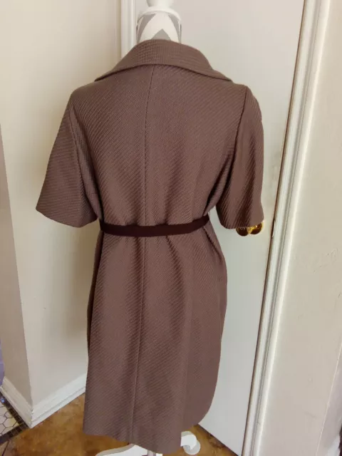 simply vera vera wang womens trench coat size L brown short sleeve belted 053995 2