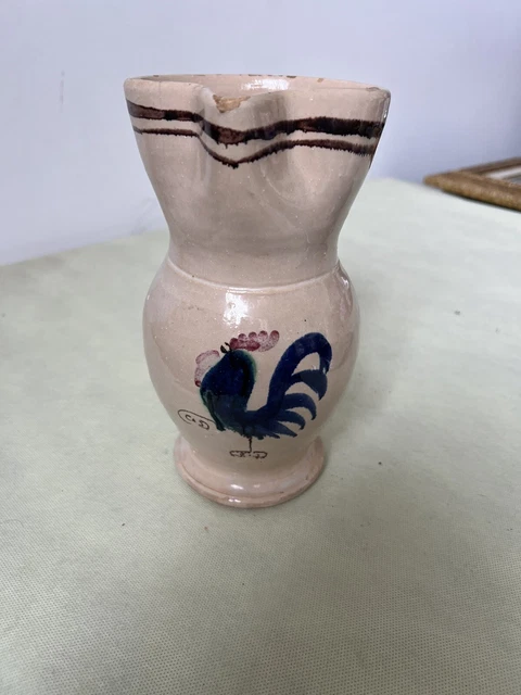 VINTAGE CERAMICA CARAFFA BROCCA 22 CM GROTTAGLIE  PUGLIA PUGLIESE XX Secolo
