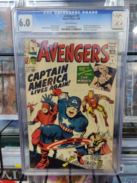 Avengers #4 (1964) - Cgc Grade 6.0 - Modern Captain America - Baron Zemo 1St!