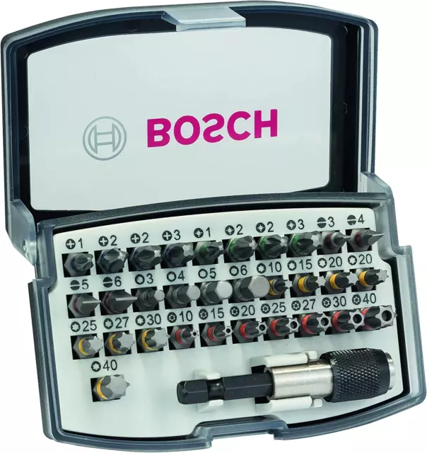 Bosch Professional 32Tlg. Schrauberbit-Set (PH-, PZ-, Hex-, T-, TH-, S-Bit, Zube