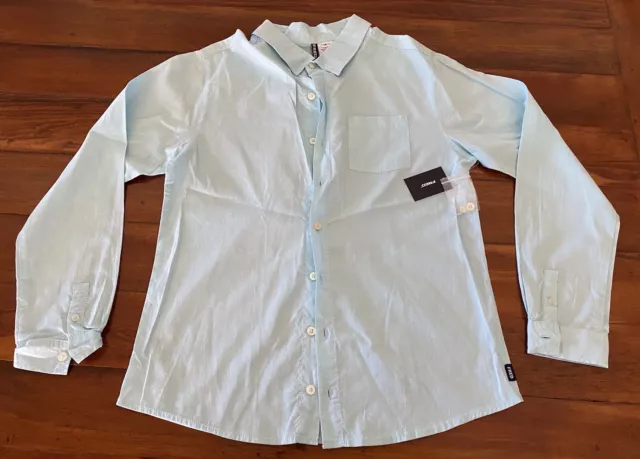 TEEN boys sz 14 FRED BARE pale blue dress shirt NWTs