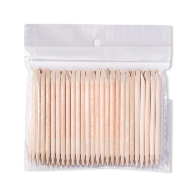 Nail Wood Sticks Cuticle Pusher Remover Pedicure Manicure Dotting Removal Orange