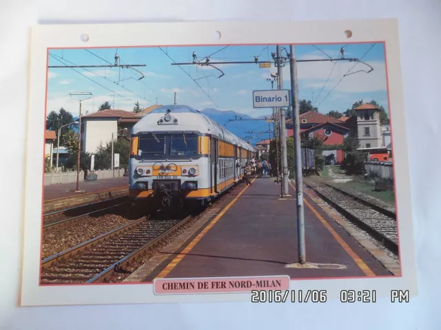 Carte Fiche Train Chemin De Fer Nord Milan