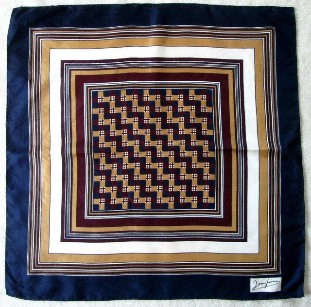 Superbe Foulard Monuments Français soie TBEG vintage SCARF 86 x 88 cm