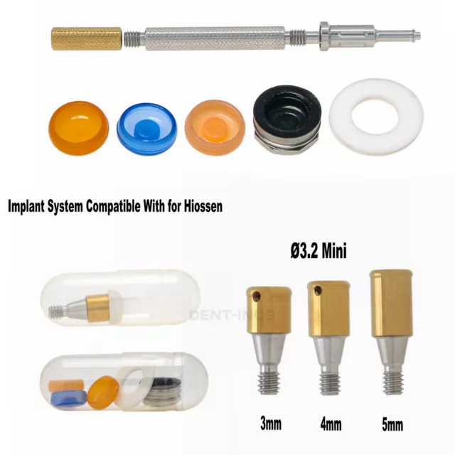 Dental Attachment Abutment & Overdenture Male Caps KITS Tool for Hiossen Ø3.2M