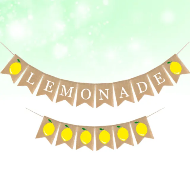 2 stücke sackleinen banner sommer lemon und limonade hängen bunting dekoration
