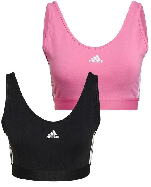 Reggiseno sportivo adidas Essentials 3 strisce Sport Palestra Moda Fitness...