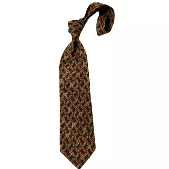 Ermenegildo Zegna Mens Tie Necktie Multicolor Geometric Floral Tied Wide Classic