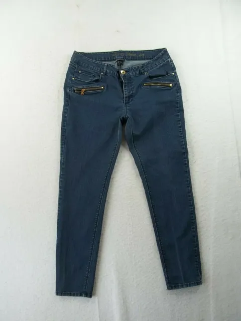 Apt 9 Womens Skinny Leg Denim Blue Jeans Sz 8 Waist 32" Inseam 28" EUC!