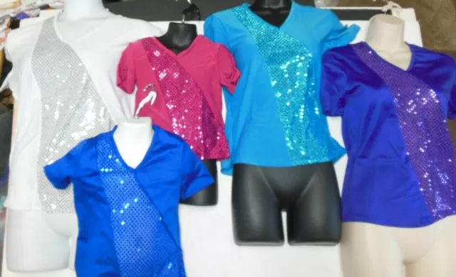 Dance COSTUME Faux Sequin V-Neck pullover child/men Unisex over 50 n stock 2