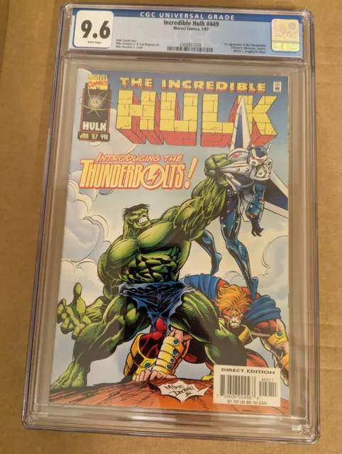 THE INCREDIBLE HULK #449 1st appearance of THUNDERBOLTS CGC 9.6 WP