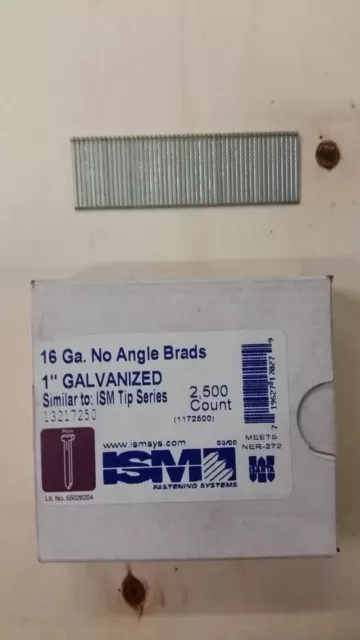 16 Gauge 1" Inch Brads Galvanized Brad Nails (30,000) ISM Brads