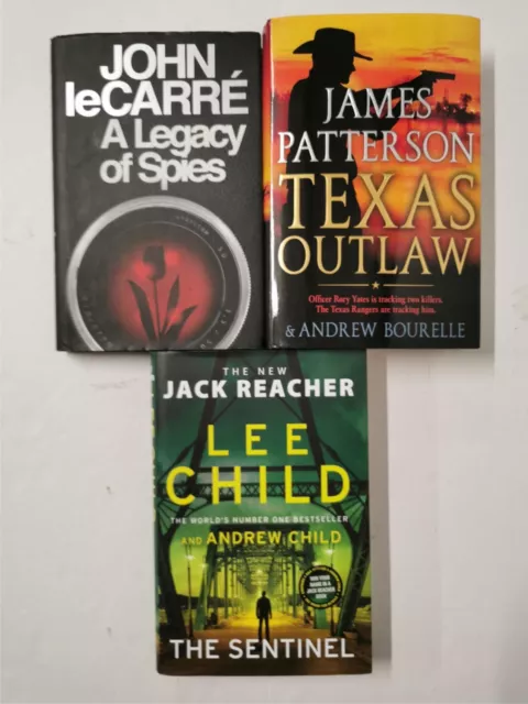 3 Hardback Fiction Books - Thriller - John le Carré, James Patterson, Lee Child