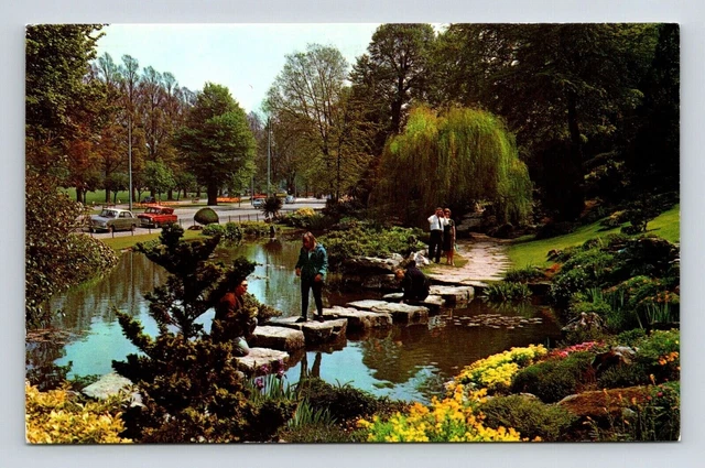 Rock Garden Preston Park Brighton East Sussex England Old Cars Vintage Postcard