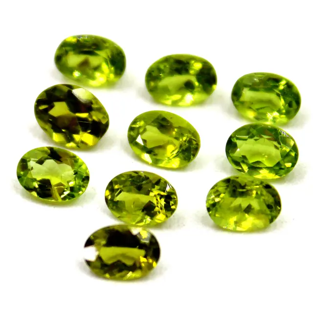 VS 10 pièces de péridot vert vif naturel, pierres précieuses de taille...