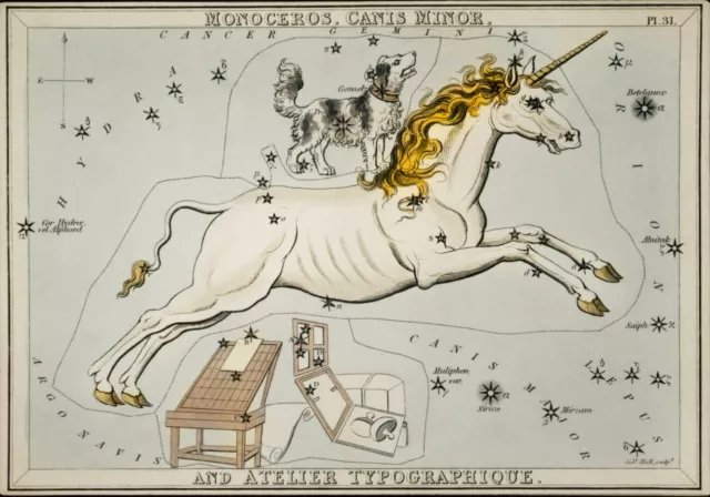 11194.Decoration Poster.Home Wall art.Unicorn.Horoscope Astrology chart.Zodiac