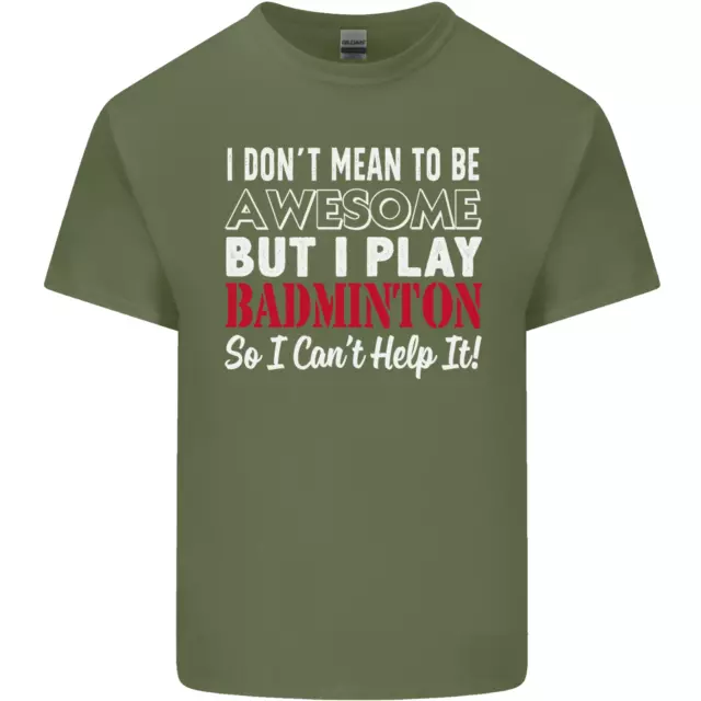 T-shirt top da uomo in cotone I Dont Mean to Be Badminton Player 5