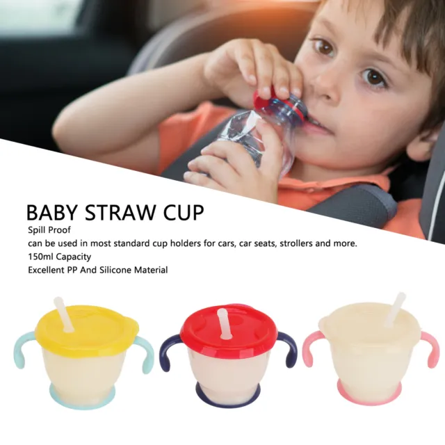 Baby Training Cup Portable Sippy Cup With Straw 150ml 3pcs PP And Silicone With