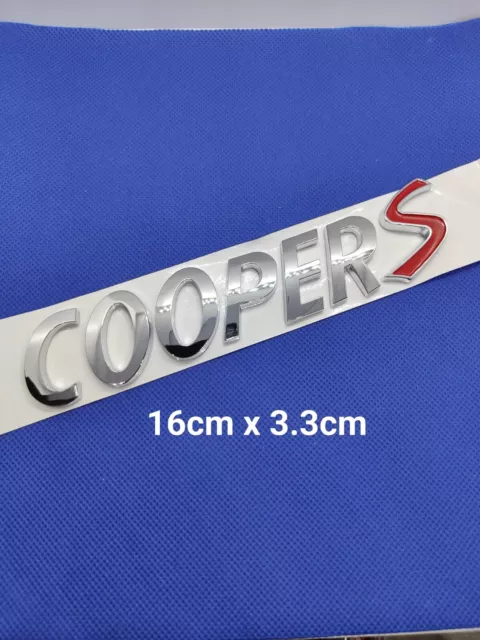 Logo Cooper s mini badge chrome lettrage emblème coffre arrière