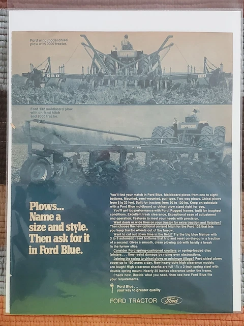 1970 Ford Moldboard and Chisel Plow Magazine Advertisement