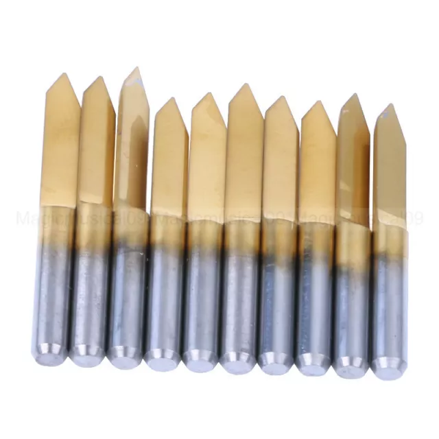 10x Titanium Coated Carbide PCB Engraving CNC Bit Router Tool 60 Degree 0.3mm