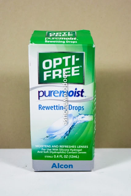 1 OPTI-FREE Pure Moist REWETTING DROPS Alcon .4oz moisturizes 12ml 08/31/2024
