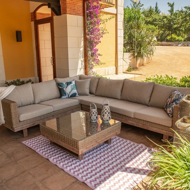 DIVANO ANGOLARE VINTAGE INTERNO ESTERNO GIARDINO ORIENTALE CHIC