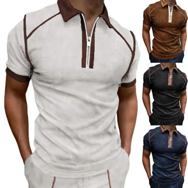 Slim Fit Top for Uomo Solido Colore T-Shirt Top Camicetta Business per Vestiti