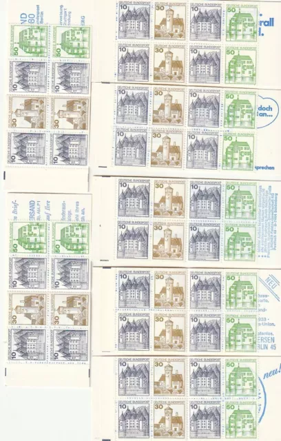 Allemagne Rfa Lot 7 Carnets 8 Timbres Neufs Chateaux Etat Excellent