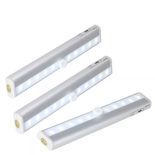 3 Pcs Cabinet Light Lighting Lámpara Sensor De LED Wardrobe Intelligent