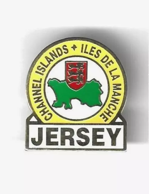 JERSEY - Channel Islands / Iles De La Manche - Large Enamel Metal Pin Badge VGC