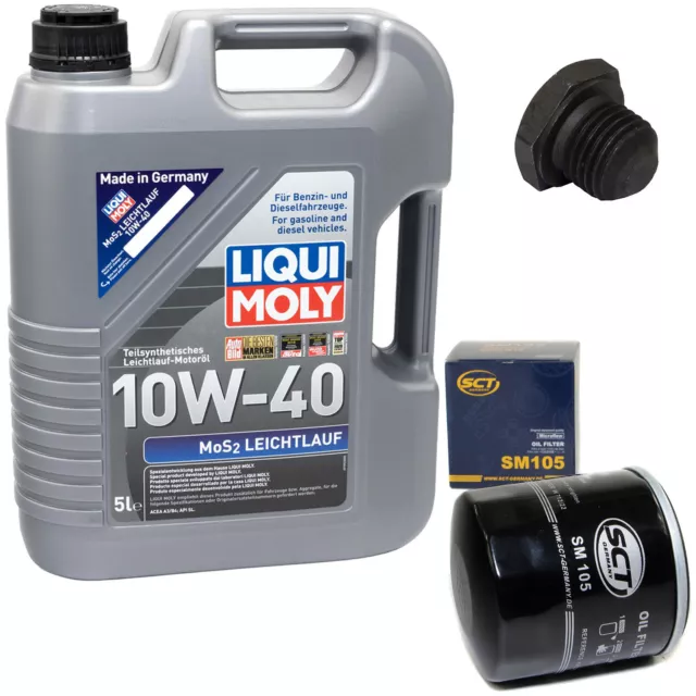 Motoröl Set 10W-40 5 Liter + Ölfilter SM 105 + schraube für Daewoo Opel Saab