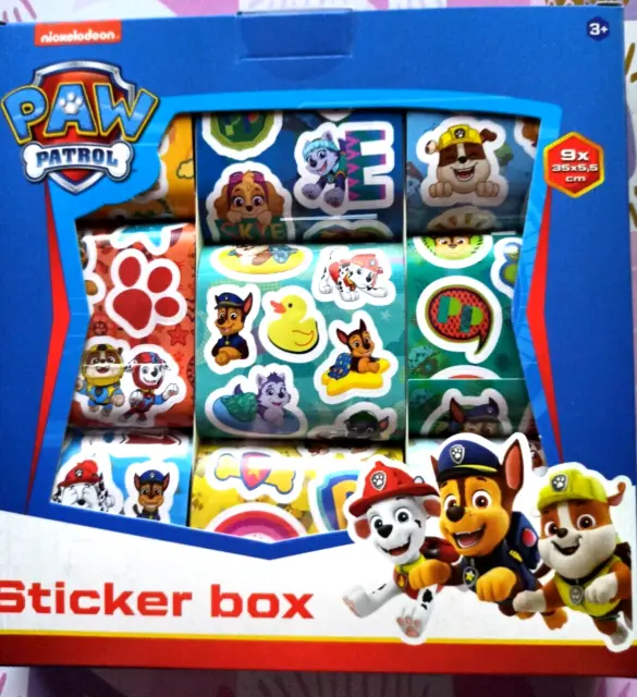 Sticker, Sticker Box 9 Stück | 35 x 5,5 cm Paw Patrol Dekorative Aufkleber