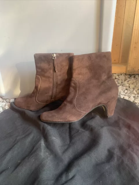 Sam Edelman Maddie Dark Brown Suede Zip Up Ankle Booties 7.5M Barely Worn