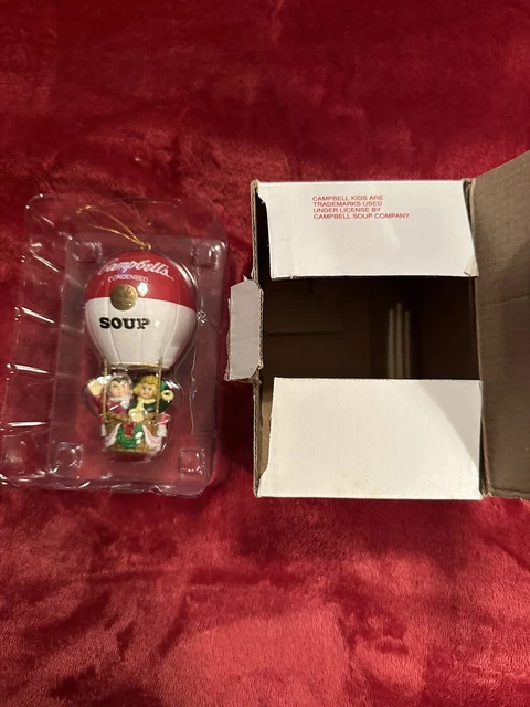 Vintage Campbells Soup Kids Hot Air Balloon Ornament 100 Year Anniversary 1997