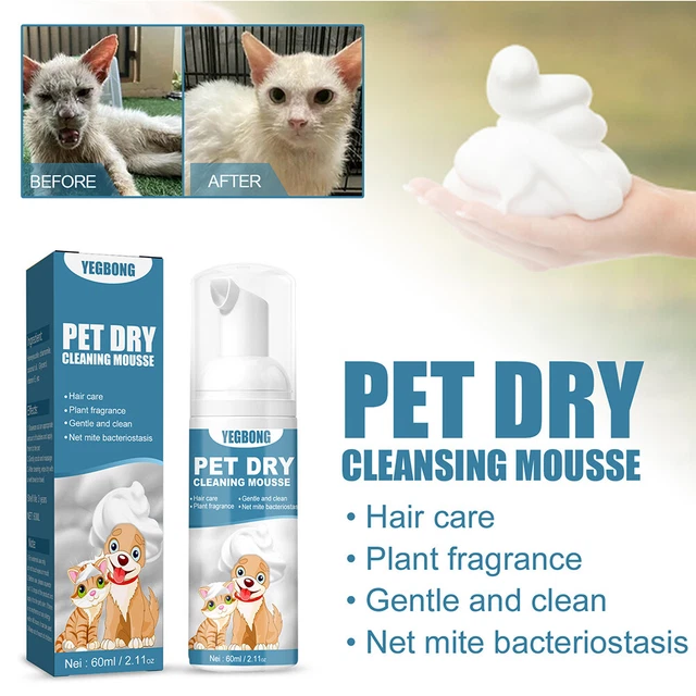 Spray portátil sin agua para gatos con gran olor para suministros de baño de viaje al aire libre para mascotas