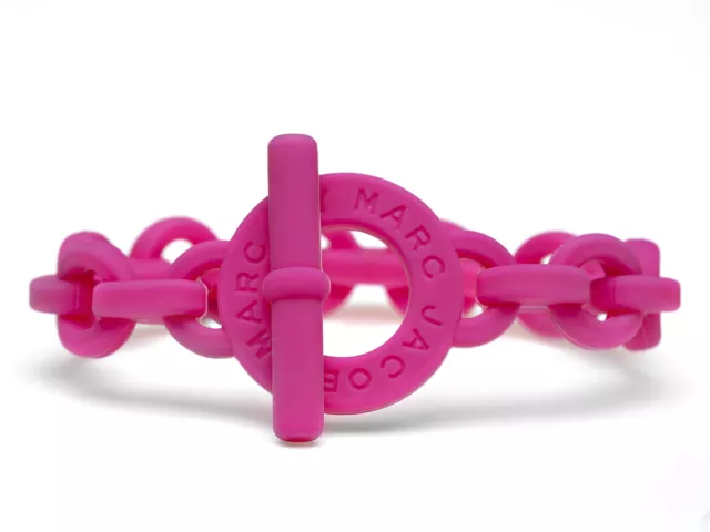 Marc By Marc Jacobs Pop Pink Turnlock Rubber Stretch Bracelet