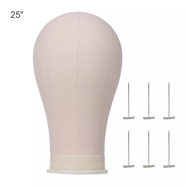 25" Cork Canvas Block Head Mannequin Head Wig Display Styling Head Manikin P4X1