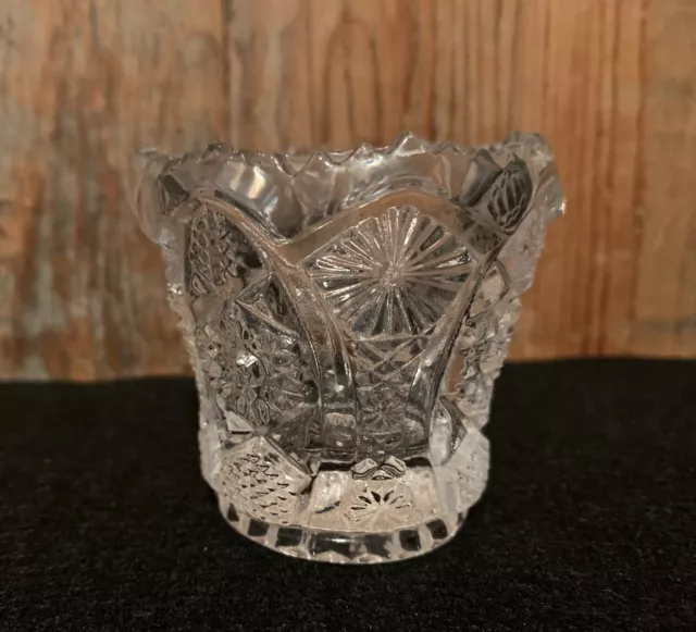 Vintage Scalloped Depression Glass Toothpick Holder