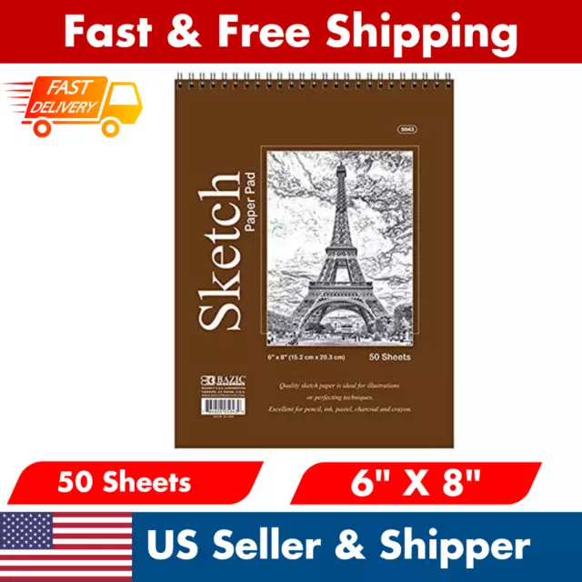 Sketch Book Pad 50 Sheet Top Spiral Sketchbook Drawing Pads Sketching Paper Draw