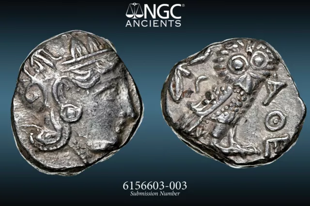 ATTICA, Athens - "OWL" NGC XF 5/5 4/5 AR Tetradrachm 393-294 BC LATE ISSUE - 192