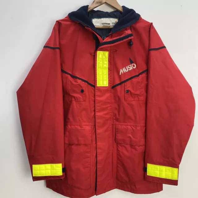 Musto Sailing Coat Jacket Red Hooded Waterproof Size Medium