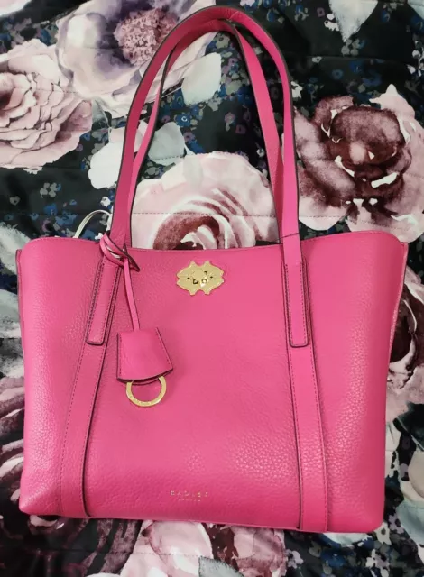 BNWT RADLEY LIVERPOOL Luxury Leather Museum Street Medium Tote Hot Pink RRP$550