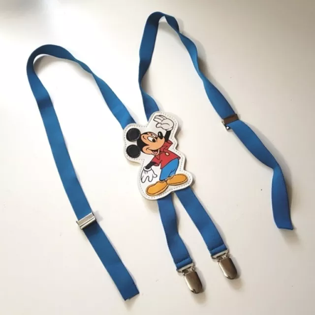 Vintage 1980s Blue Walt Disney Mickey Mouse Adjustable Child Suspenders